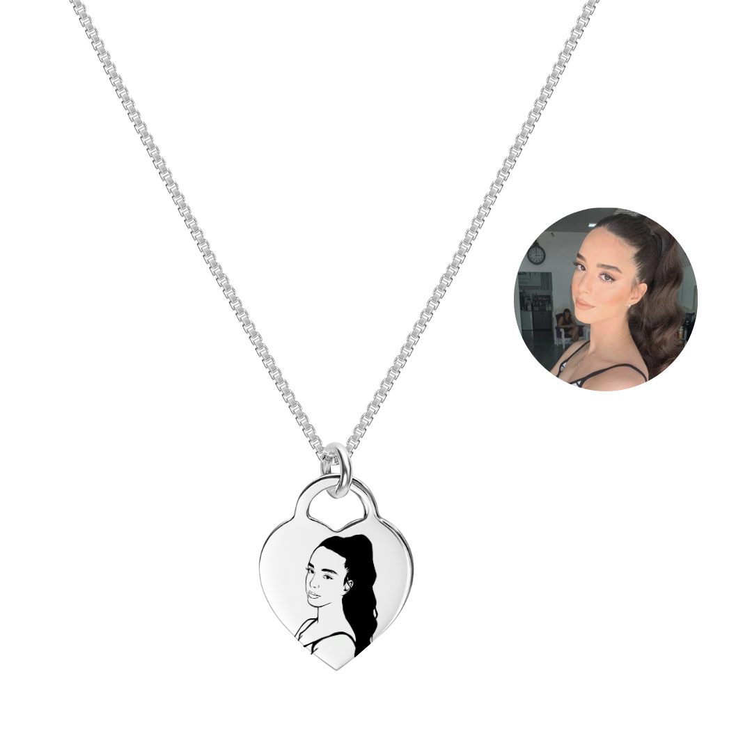 925 Silver Love Necklace - Photo Engraving