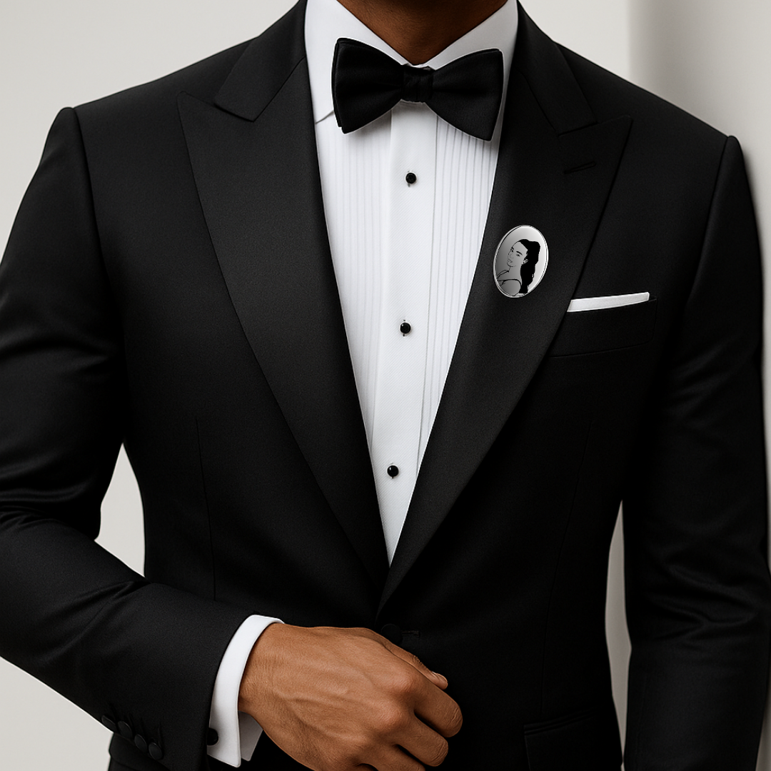 סיכת דש לחליפה - חריטת תמונה