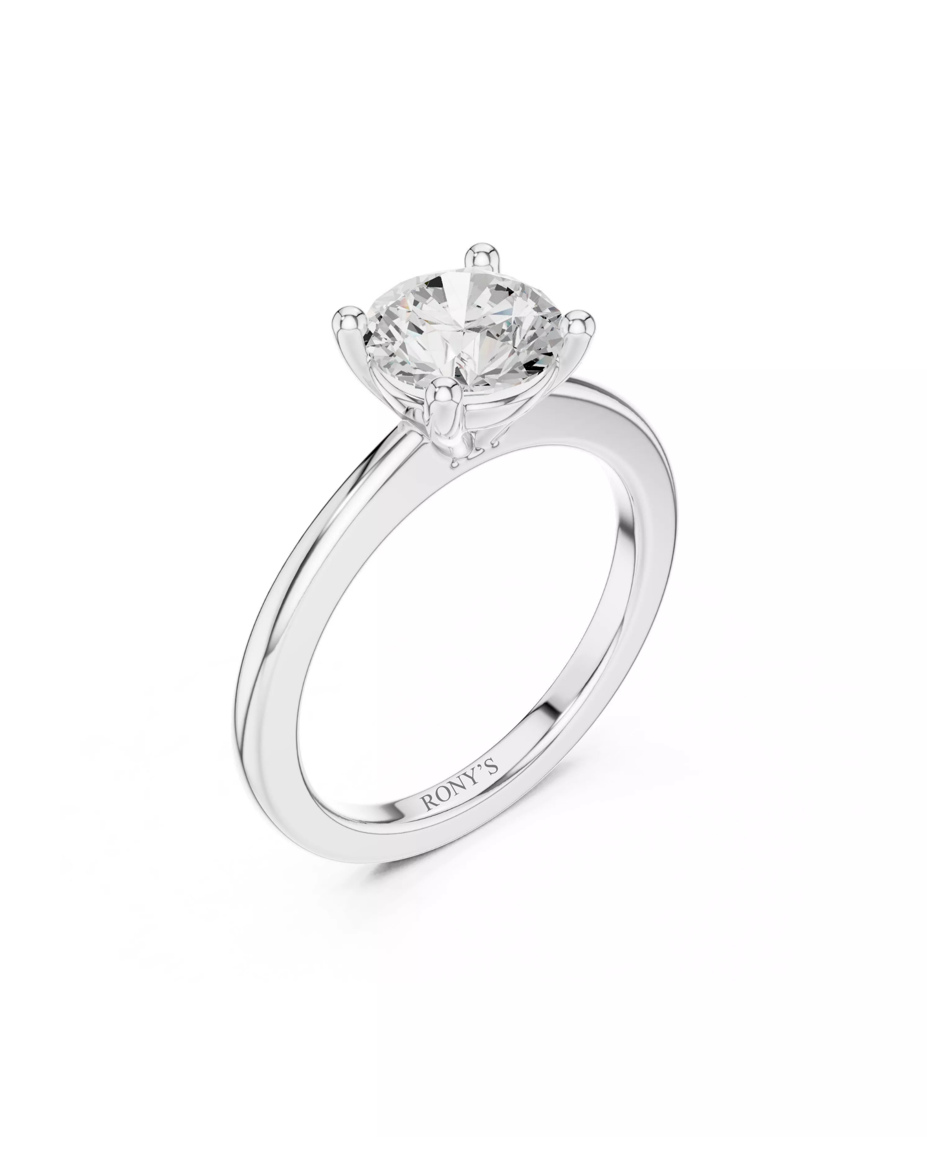 טבעת אירוסין סוליטר - יהלום עגול