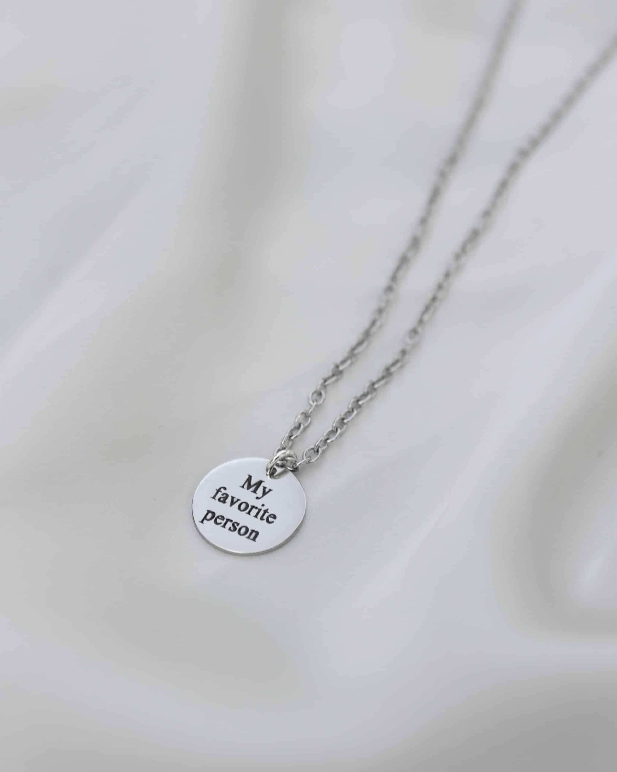 Round necklace for men - personalized engraving