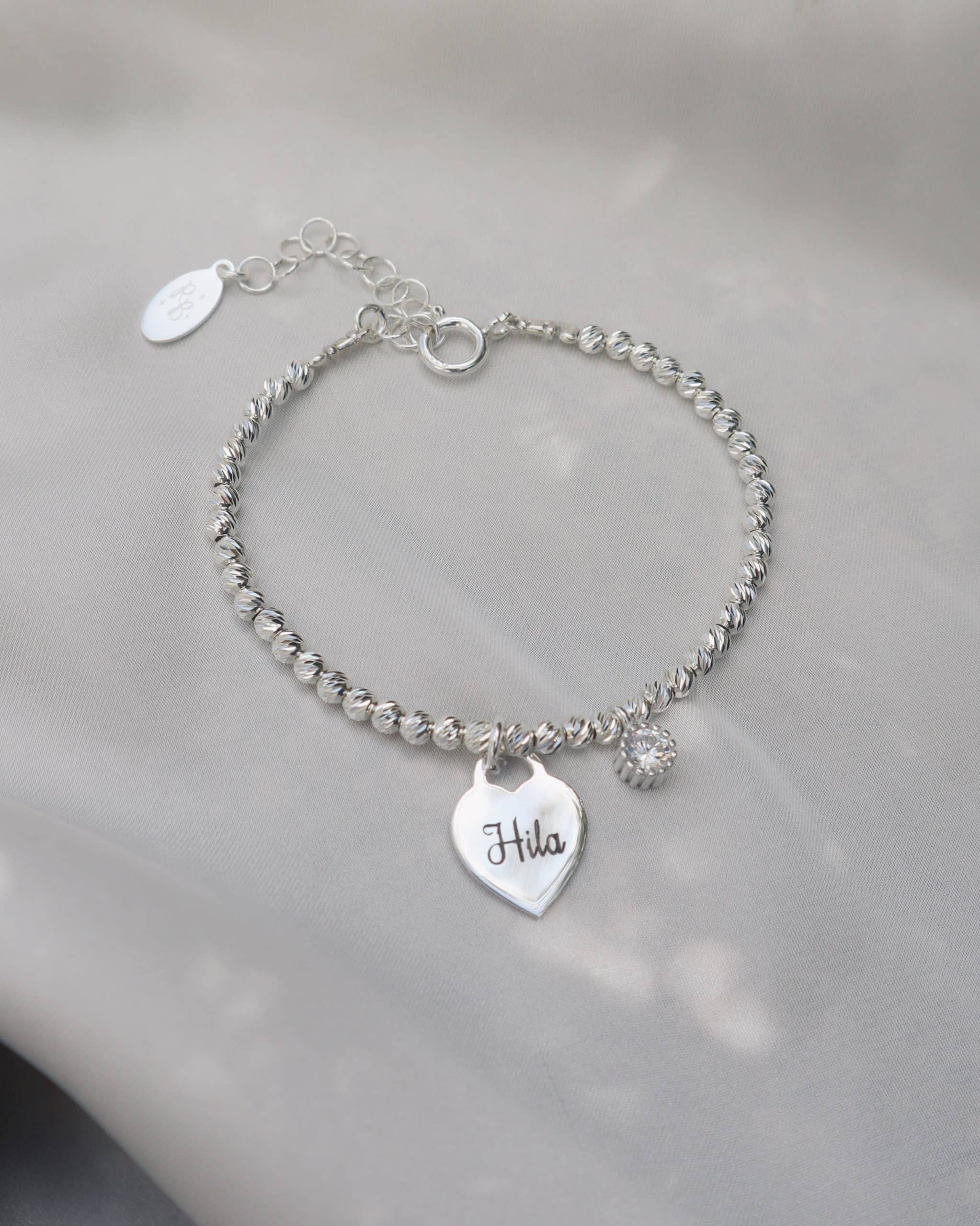 925 Silver Zircon Tennis Bracelet - Photo Engraving