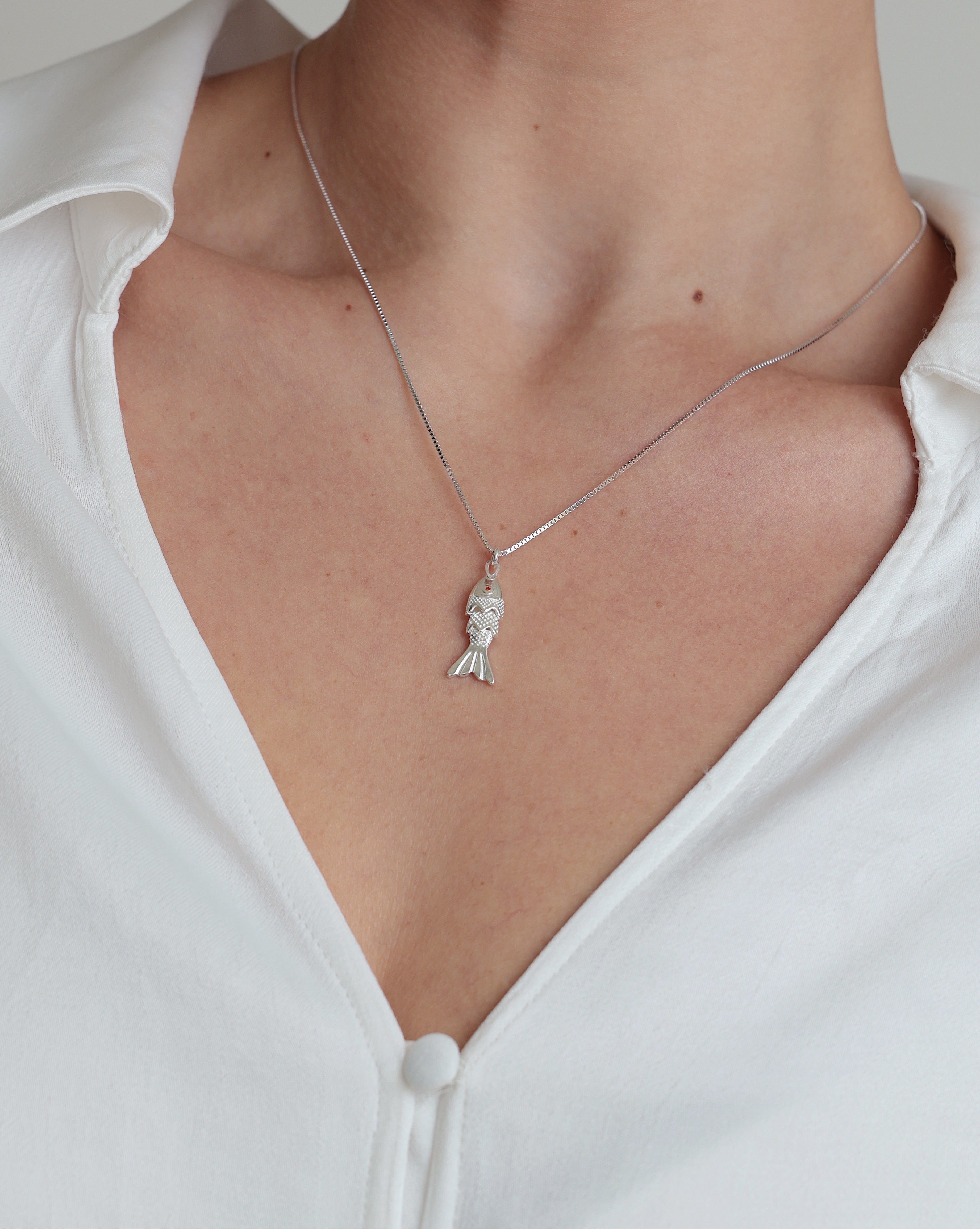 שרשרת דג - כסף 925