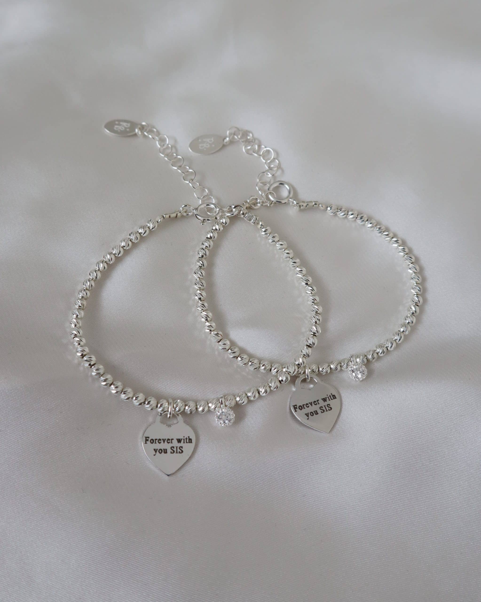 925 Silver Zircon Tennis Bracelet - Photo Engraving