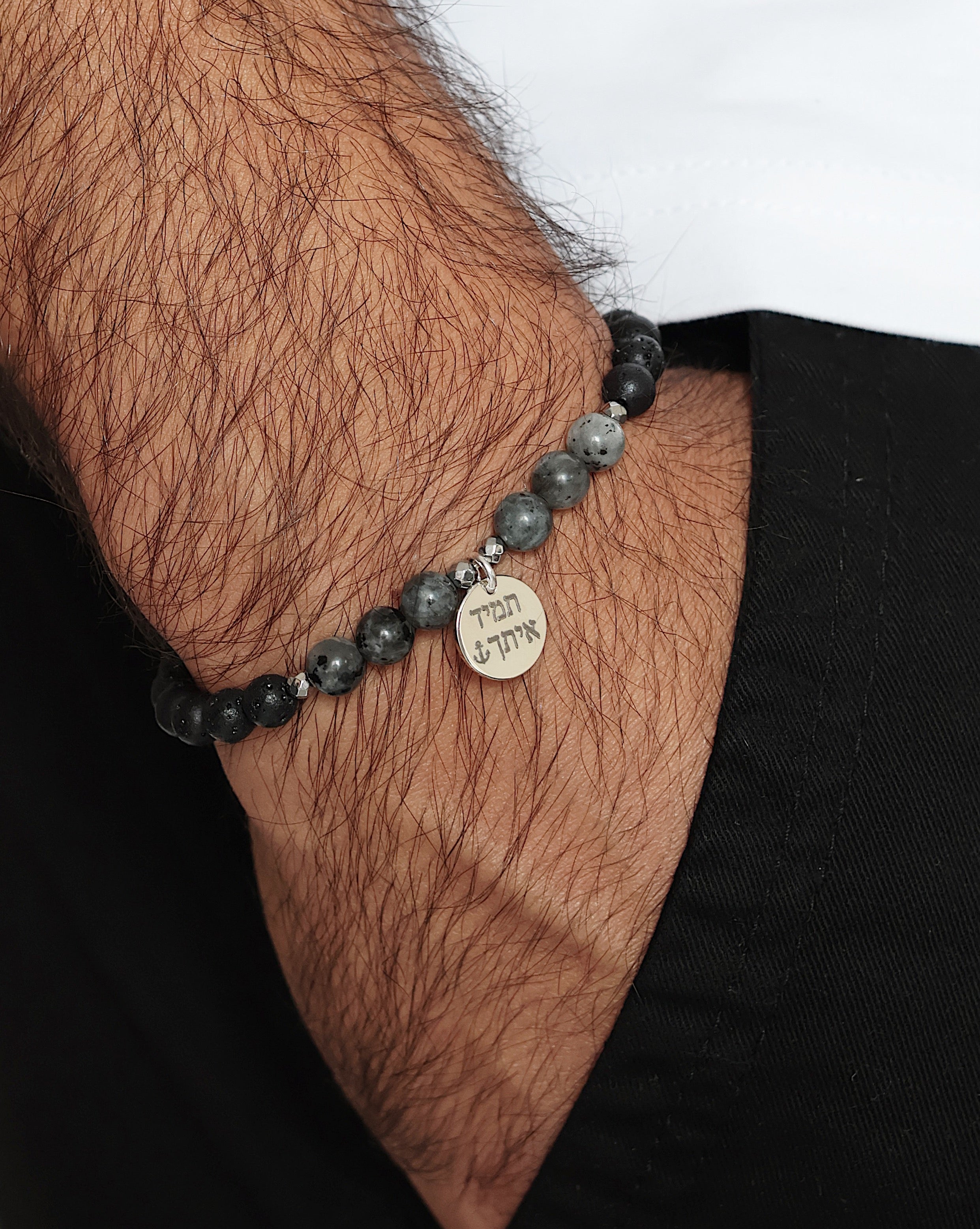 צמיד לגבר - דגם זיו - חריטת תמונה