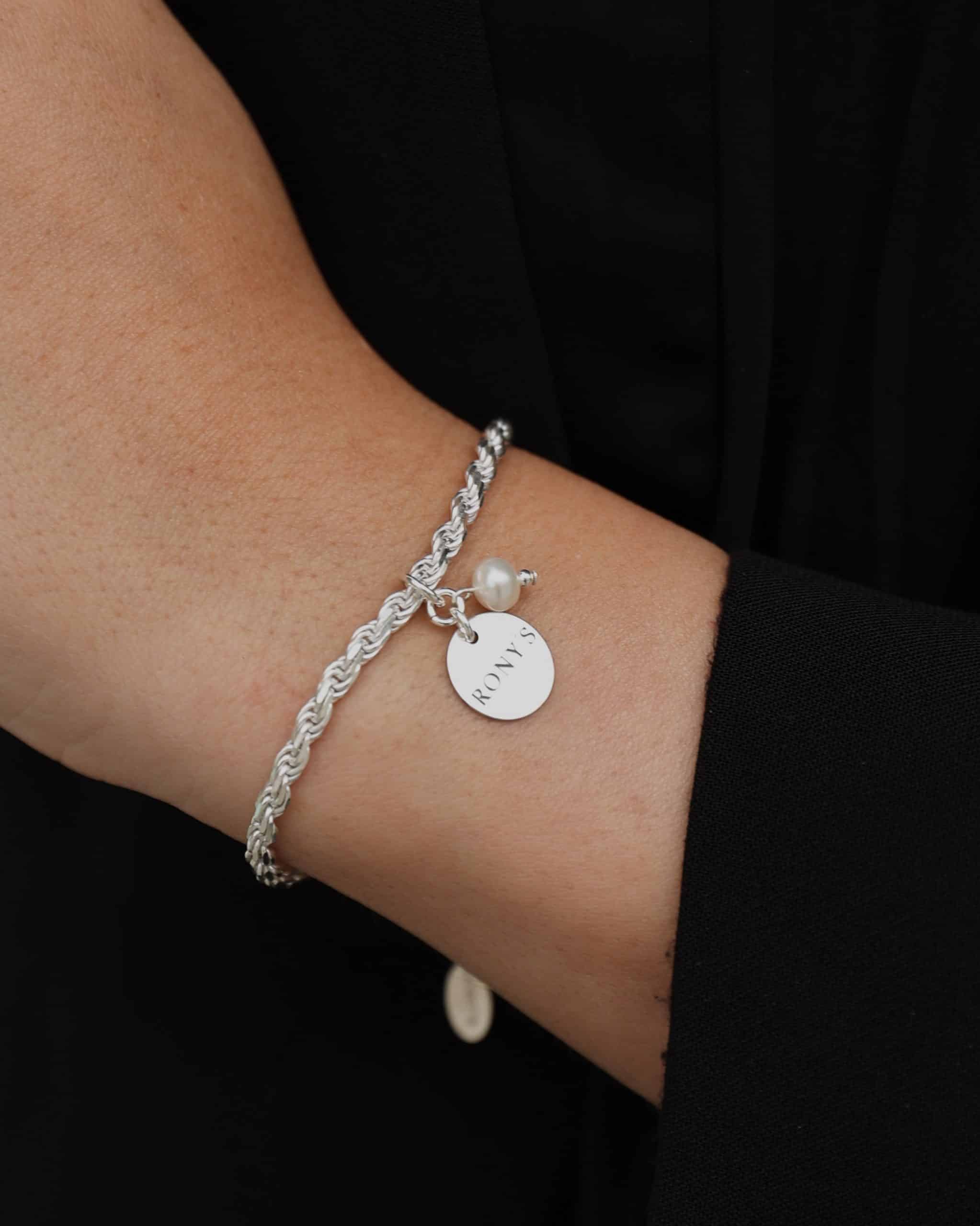 925 silver rope bracelet - photo engraving