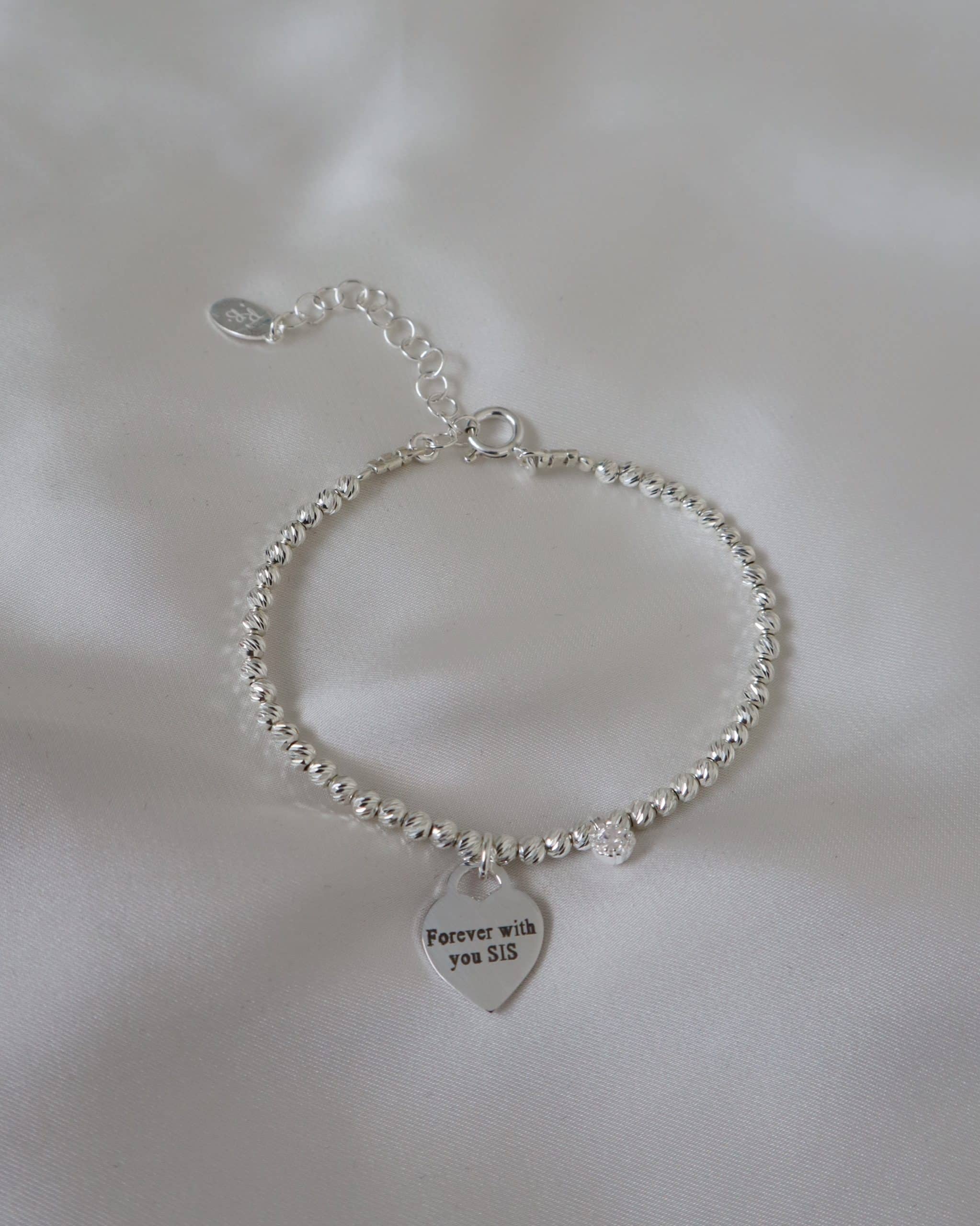 925 Silver Zircon Tennis Bracelet - Photo Engraving