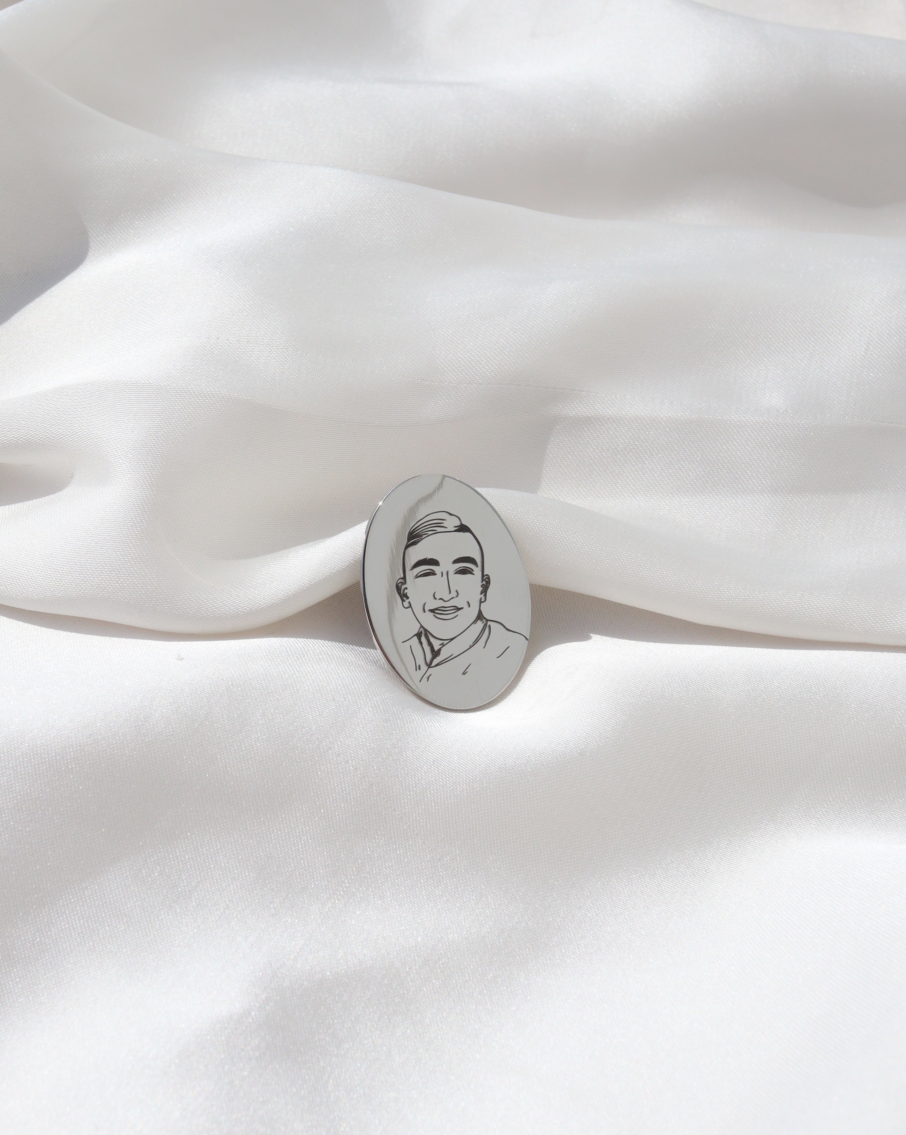 Suit lapel pin - photo engraving