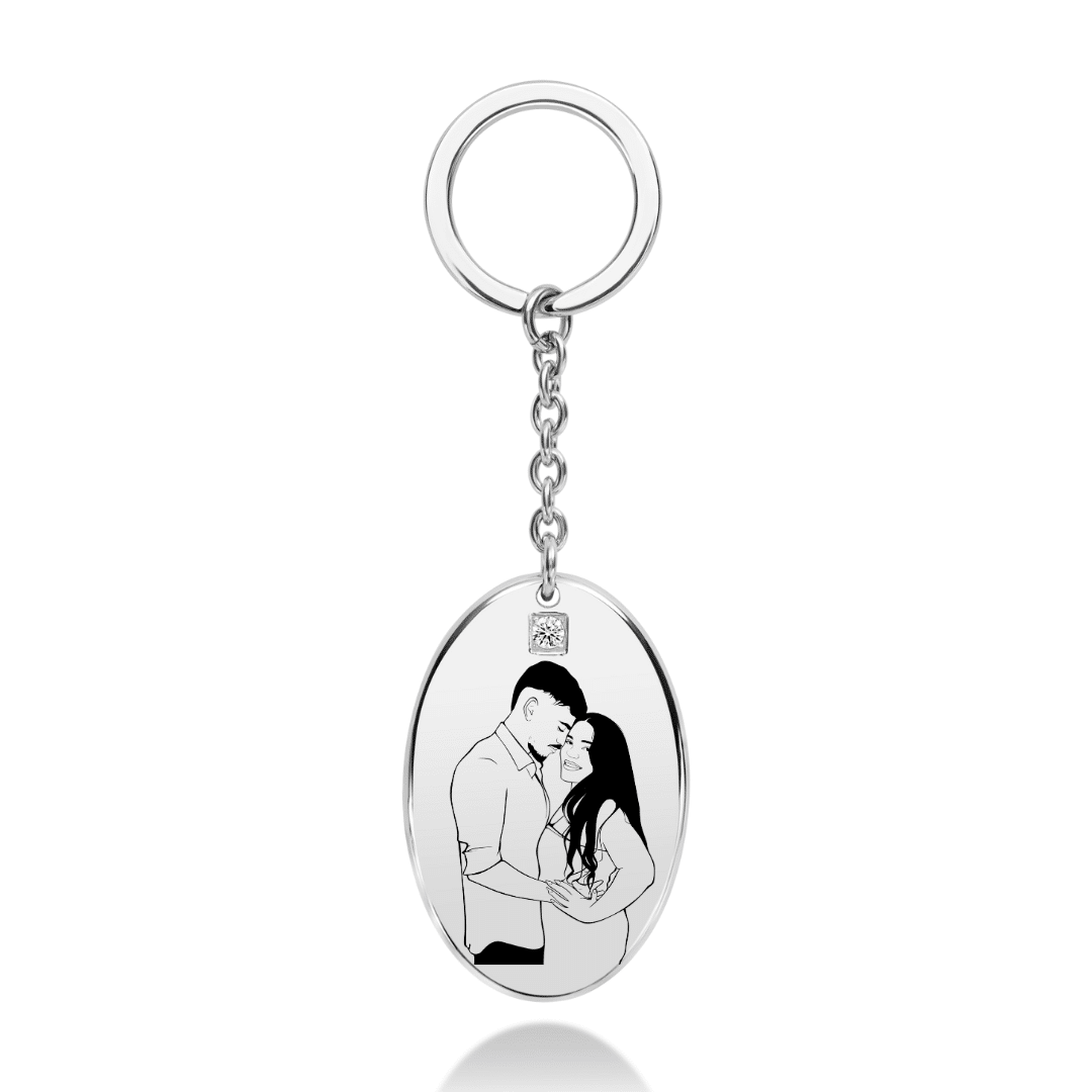 Oval Keychain - Personalized Engraving