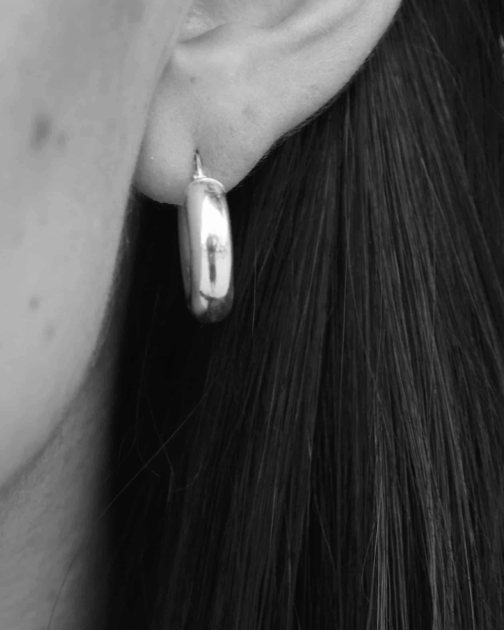 Thick hoop earrings