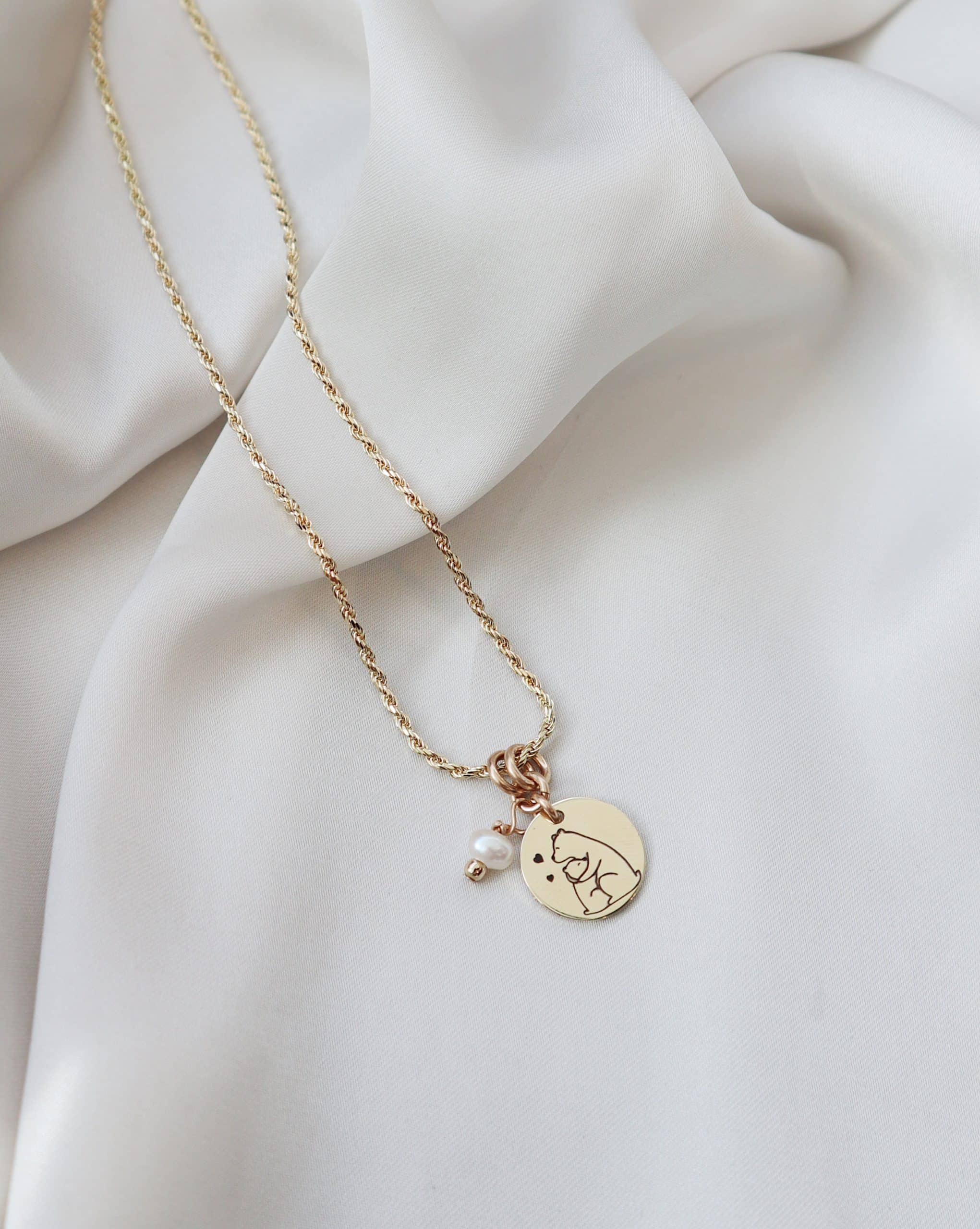 שרשרת חריטה אישית - חבל גולדן - אבן חן לבחירתך