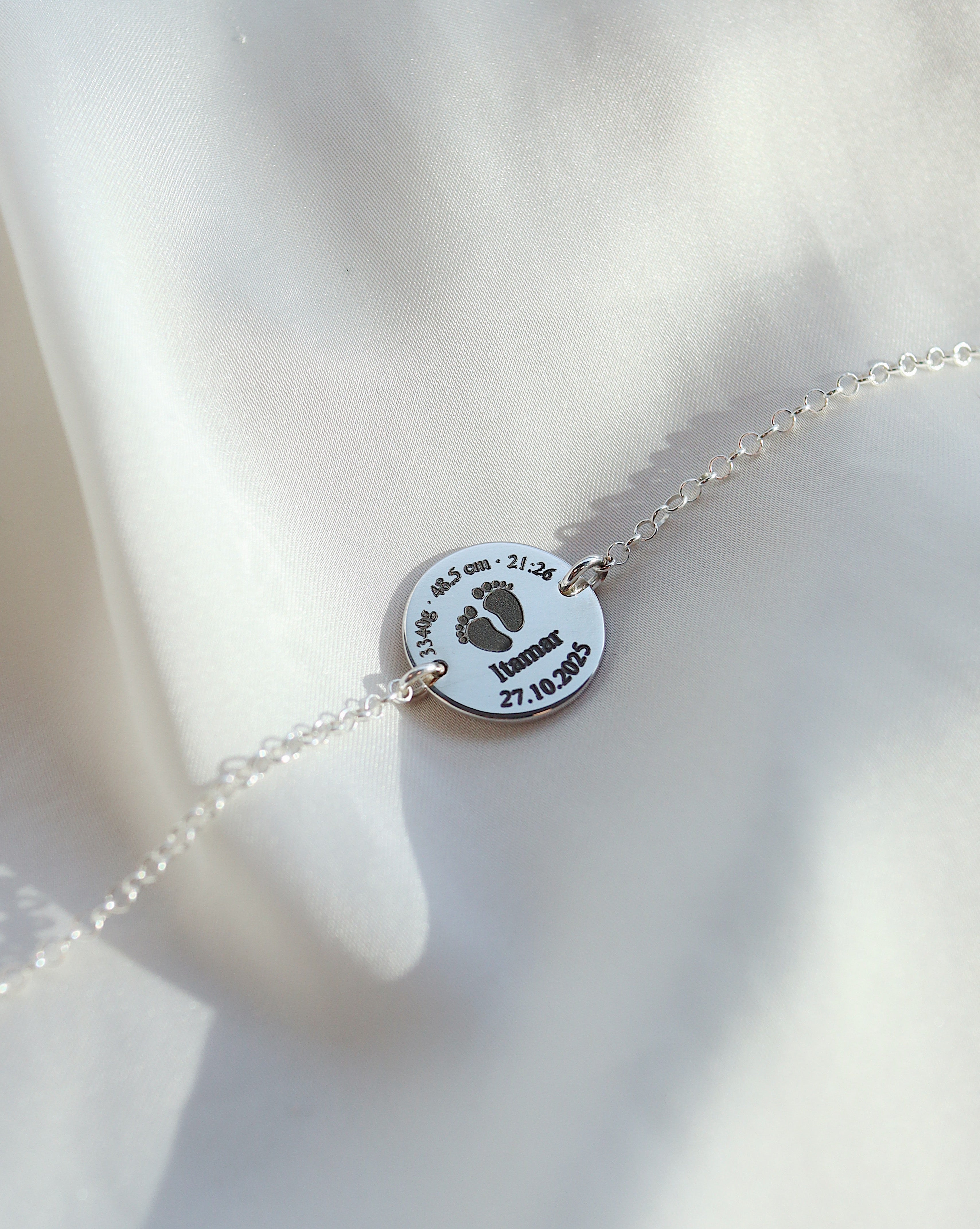 Circle Bracelet - Personalized Engraving - 925 Silver