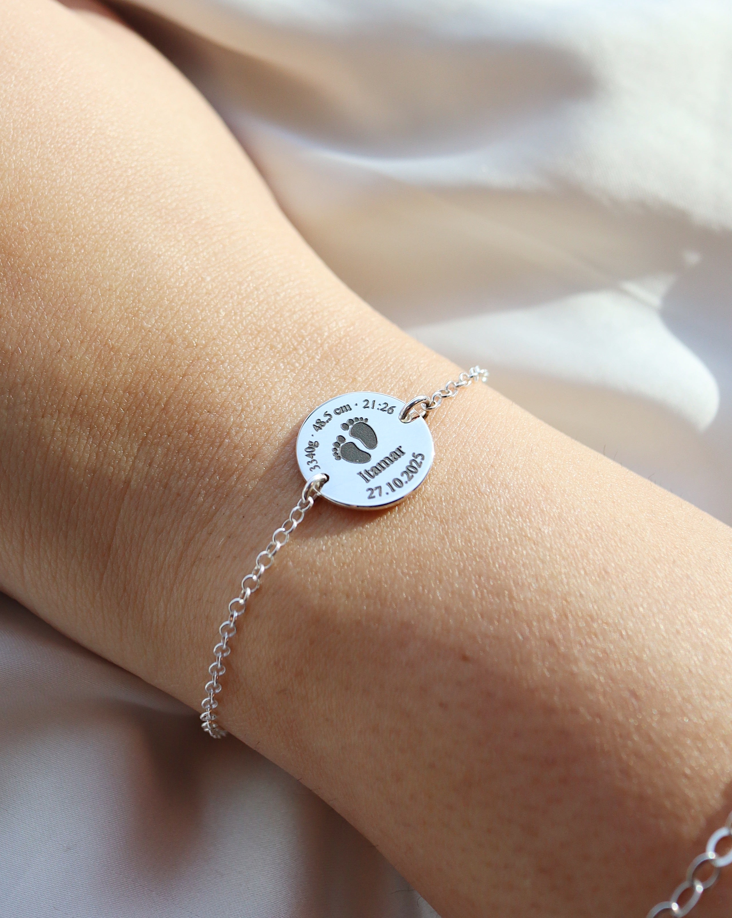 Circle Bracelet - Personalized Engraving - 925 Silver