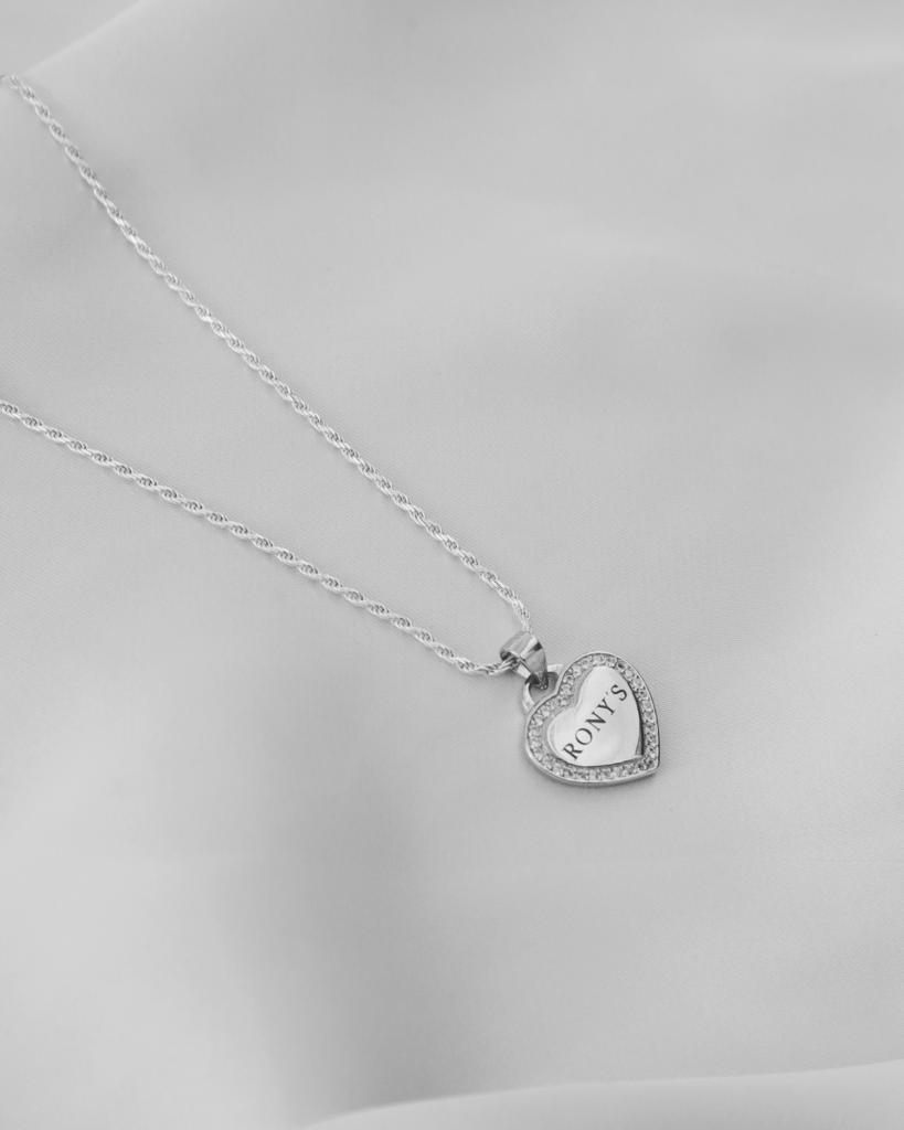 925 Silver Valentine Necklace - Personalized Engraving