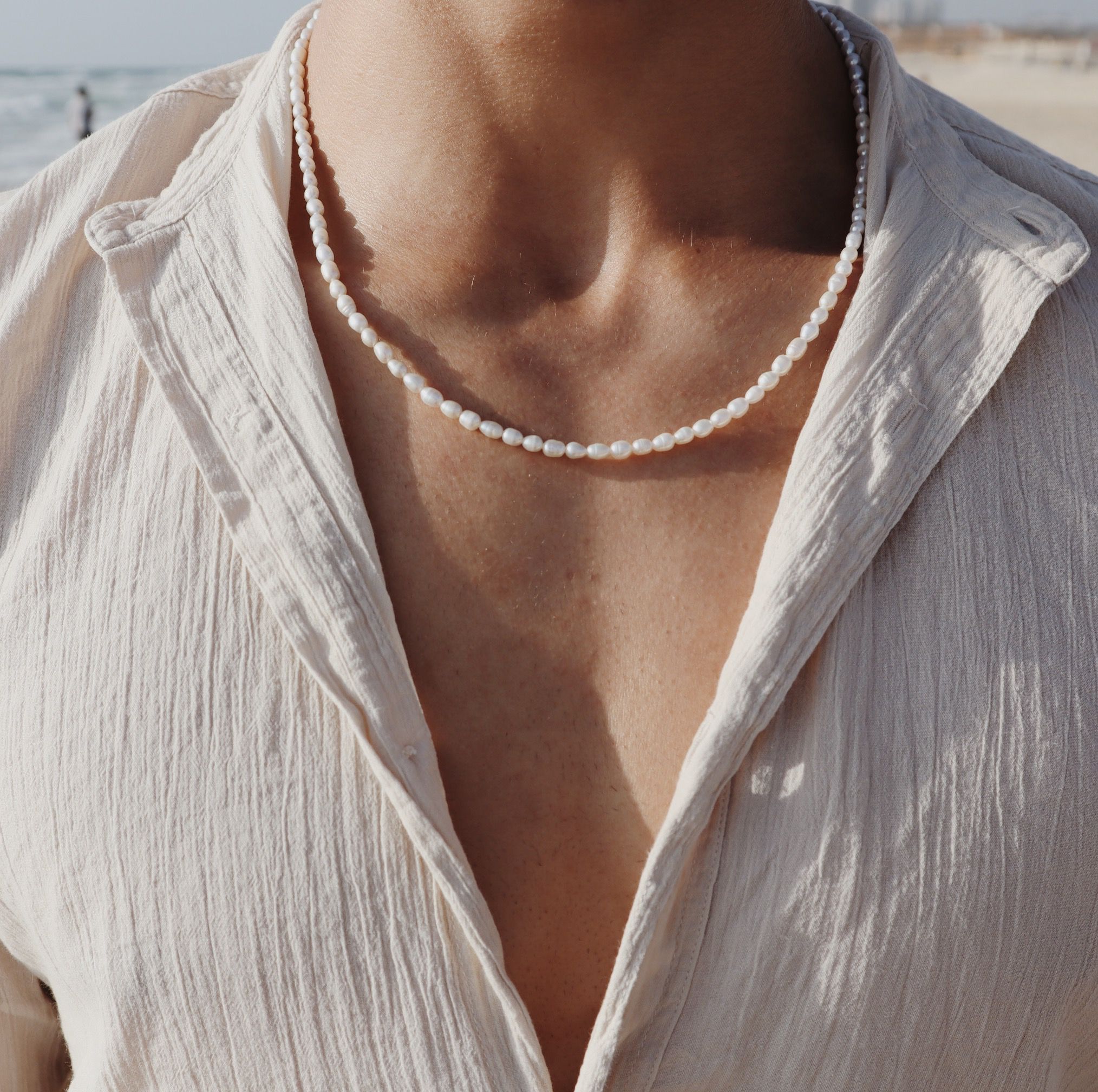 Pearl necklace for men - Ari model