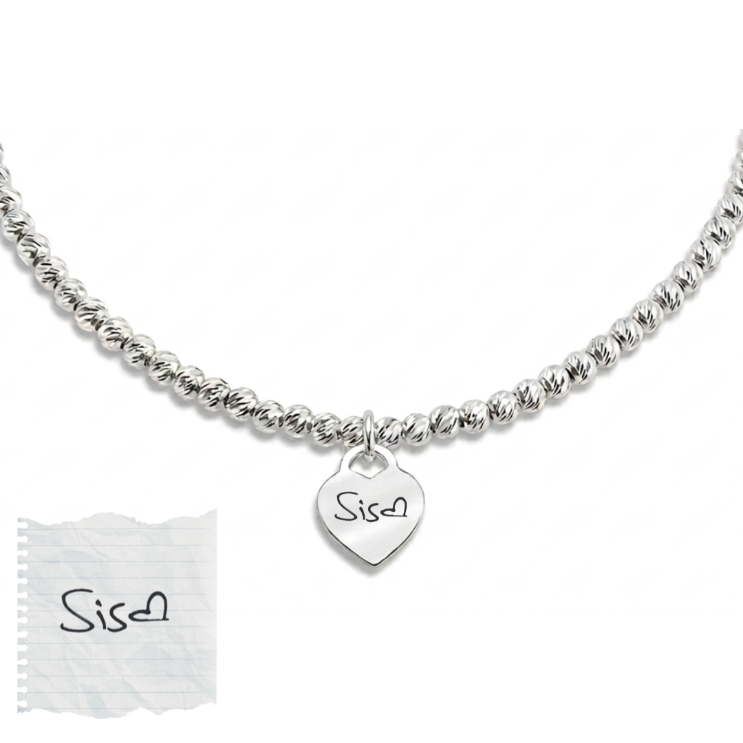 שרשרת טניס - חריטת כתב יד - כסף 925