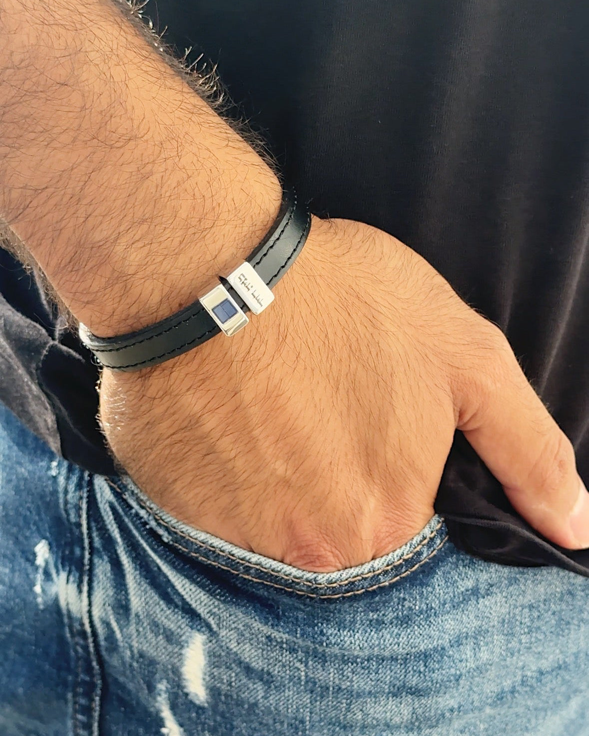 צמיר עור לגבר - ננו תנך - חריטה אישית - דגם אדיר