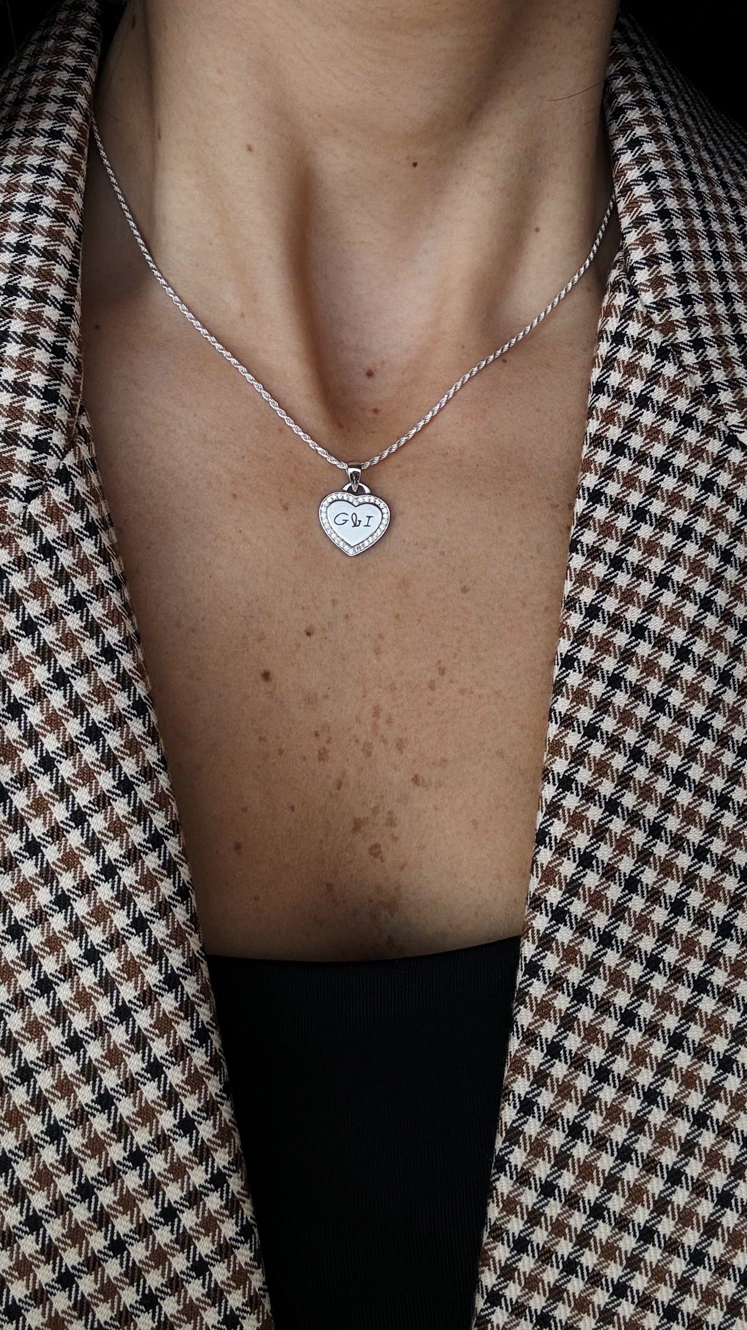 925 Silver Valentine Necklace - Personalized Engraving
