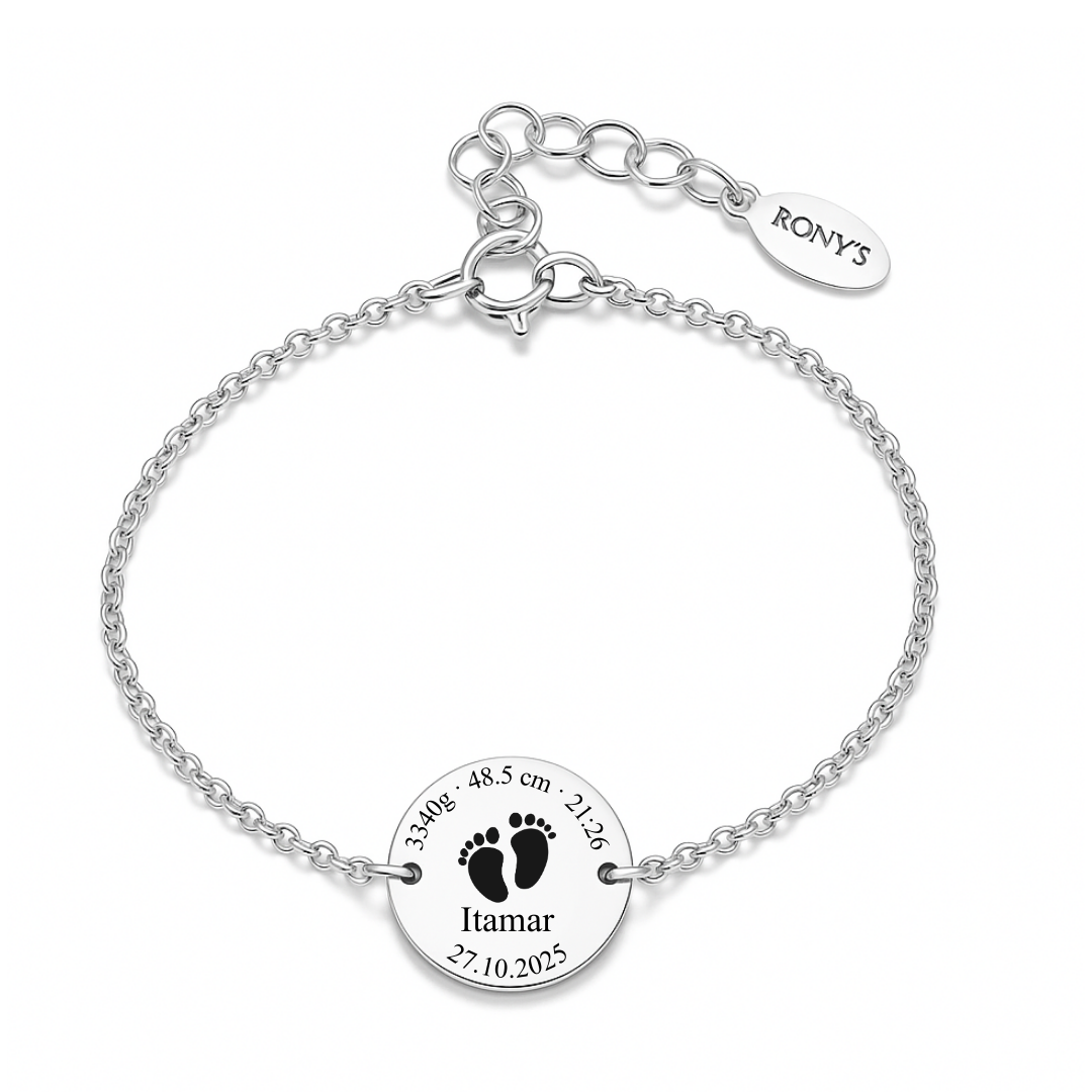 Circle Bracelet - Personalized Engraving - 925 Silver